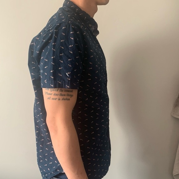 Cactus New York fox patterned button up dress shirt slim  fit MED - Picture 2 of 10